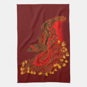China Drachenrot und Golddesign Handtuch