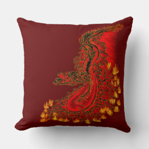 China Drachenrot und Golddesign Kissen