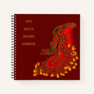 China Drachenrot und Golddesign Notizbuch
