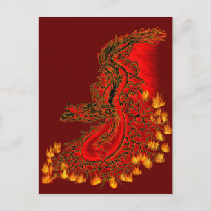 China Drachenrot und Golddesign Postkarte