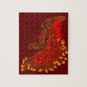 China Drachenrot und Golddesign Puzzle