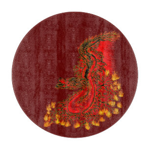 China Drachenrot und Golddesign Schneidebrett