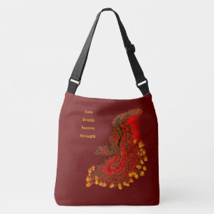 China Drachenrot und Golddesign Tragetaschen Mit Langen Trägern