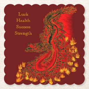 China Drachenrot und Golddesign Untersetzer
