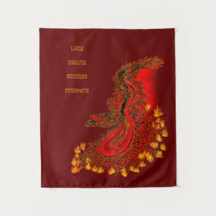 China Drachenrot und Golddesign Wandteppich