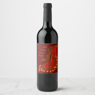 China Drachenrot und Golddesign Weinetikett