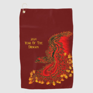 China Dragon , 2024 Jahr des Drachen Golfhandtuch