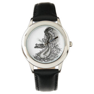 China Dragon im Tattoostil Armbanduhr