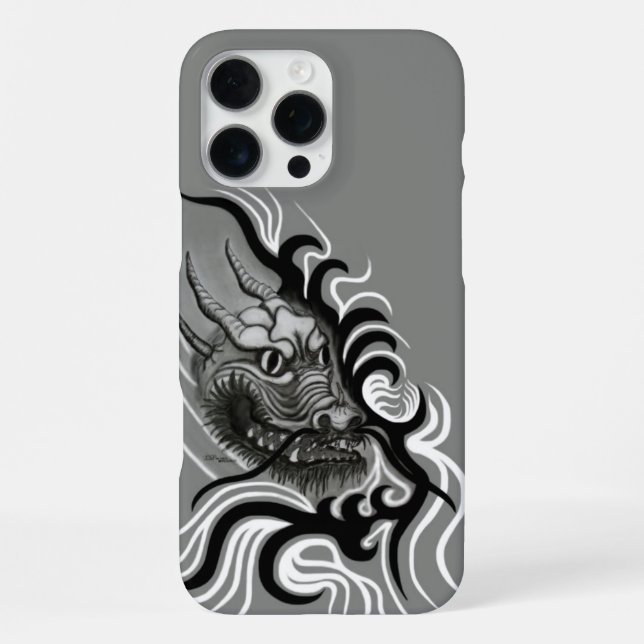 China Dragon im Tattoostil iPhone Hülle (Rückseite)