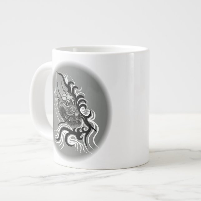 China Dragon im Tattoostil Jumbo-Tasse (Vorderseite Links)