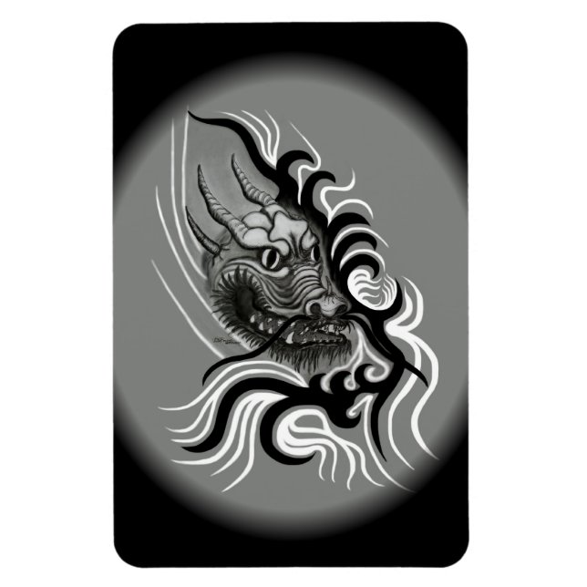 China Dragon im Tattoostil Magnet (Vertikal)
