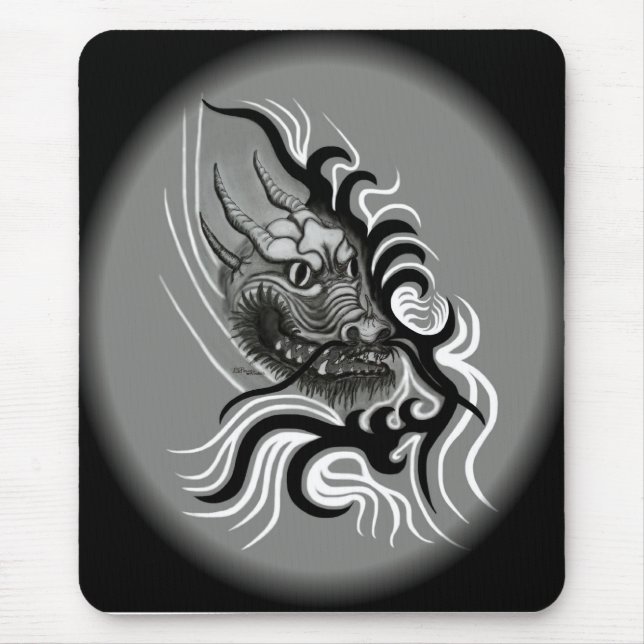 China Dragon im Tattoostil Mousepad (Vorne)