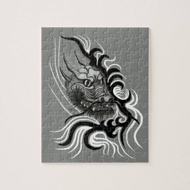 China Dragon im Tattoostil Puzzle (Vertikal)