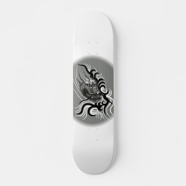 China Dragon im Tattoostil Skateboard (Vorne)
