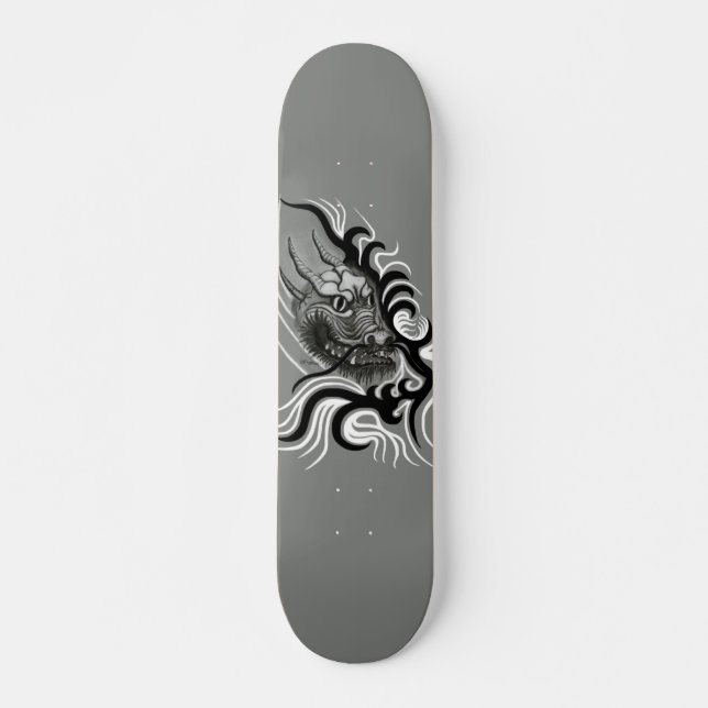China Dragon im Tattoostil Skateboard (Vorne)