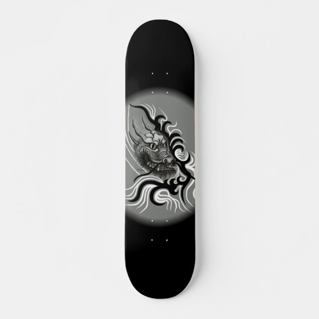China Dragon im Tattoostil Skateboard (Vorne)