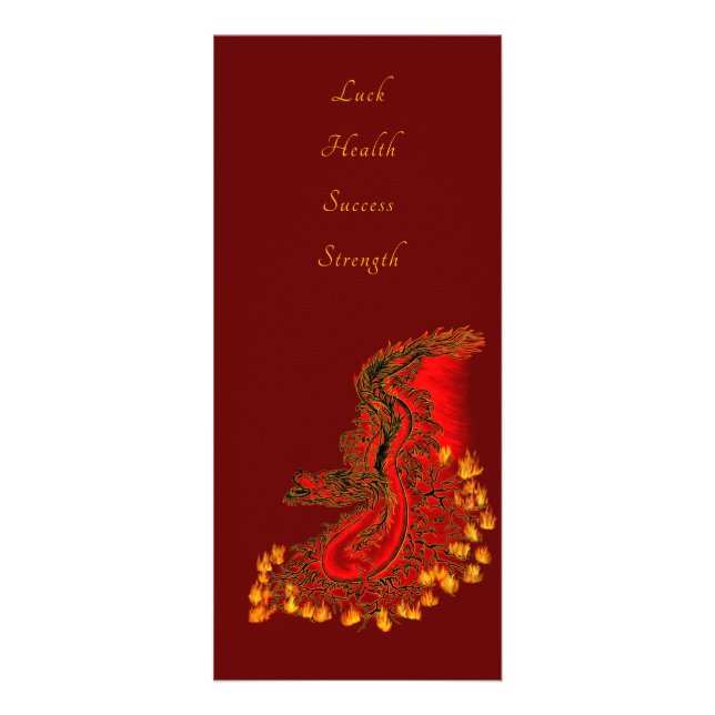 China Dragon in Rot und Gold Werbekarte (Vorne)