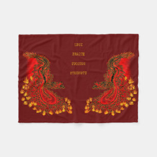 China Dragon red and gold design Fleecedecke