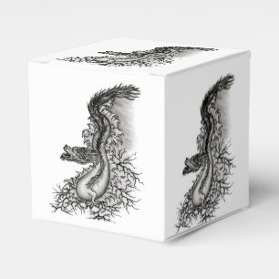 China Dragon, Schwarzweiß-Design in Tattoostyl Geschenkschachtel