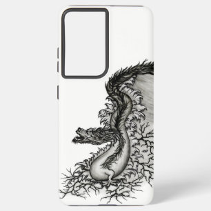 China Dragon, Schwarzweiß-Design in Tattoostyl Samsung Galaxy Hülle