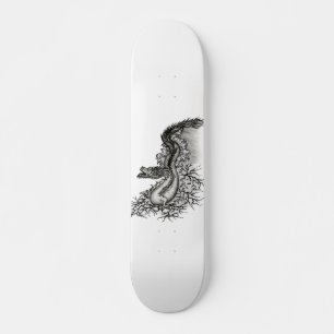 China Dragon, Schwarzweiß-Design in Tattoostyl Skateboard
