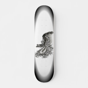 China Dragon, Schwarzweiß-Design in Tattoostyl Skateboard