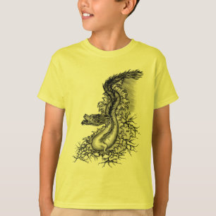 China Dragon, Schwarzweiß-Design in Tattoostyl T-Shirt