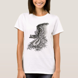 China Dragon, Schwarzweiß-Design in Tattoostyl T-Shirt