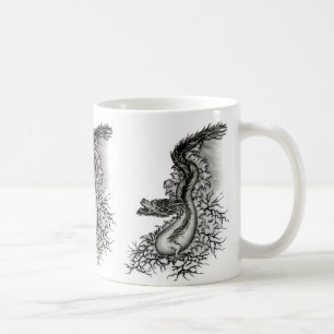 China Dragon, Schwarzweiß-Design in Tattoostyl Tasse
