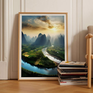 China-Druck Berge Poster Hong Kong Druck Shang