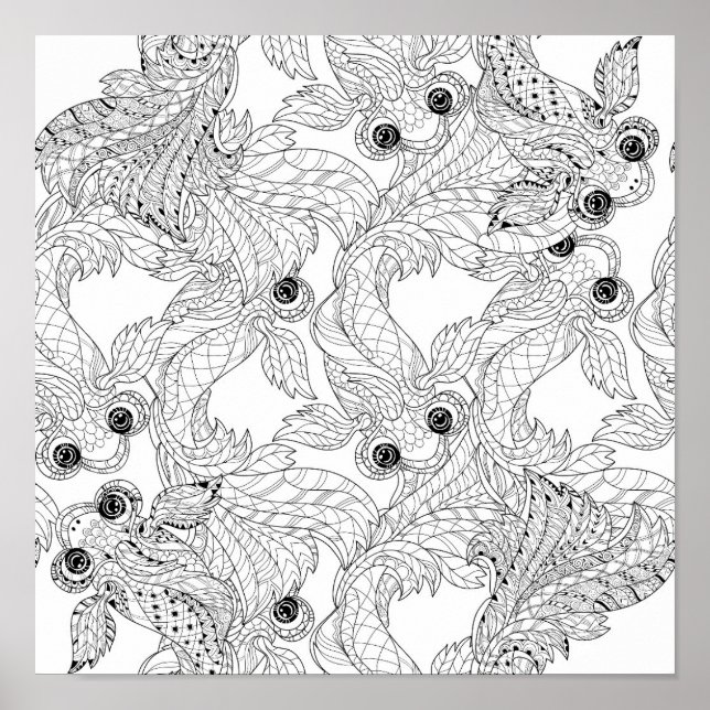 China Fisch Doodle 2 Poster (Vorne)