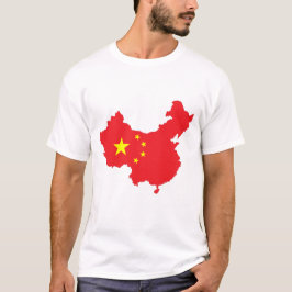 China Flag auf der Karte T-Shirt