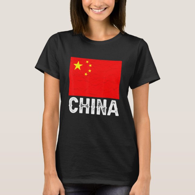 China Flag Chinese I Love Chinese Graphic T-Shirt (Vorderseite)