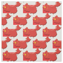 CHINA Flag Chinesische Karte Kontur Stoff