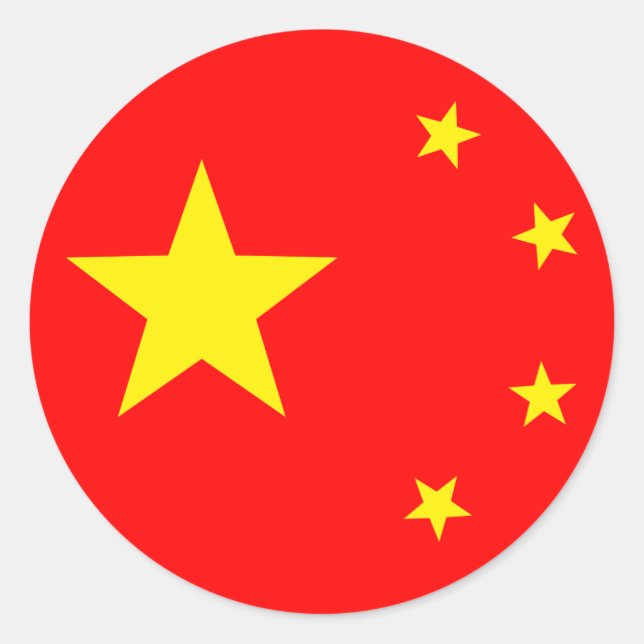 China-Flag "Classic" Runder Aufkleber (Vorderseite)