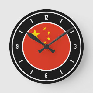 China Flag Elegant Runde Wanduhr
