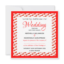 CHINA FLAG Patriotic Custom Square Wedding 婚 礼