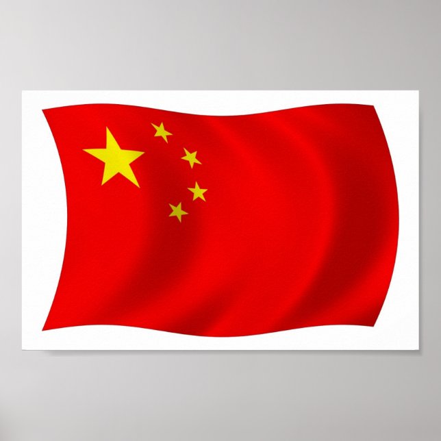 China Flag Poster drucken (Vorne)