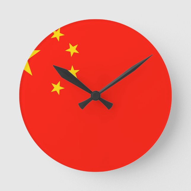 China-Flagge - hohe Qualität Runde Wanduhr (Vorderseite)