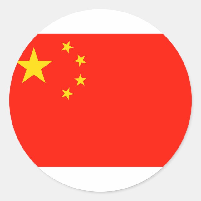 China-Flagge - hohe Qualität Runder Aufkleber (Vorderseite)