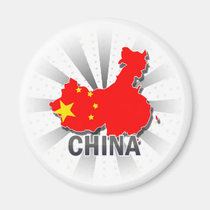 China-Flaggen-Karte 2,0 Magnet