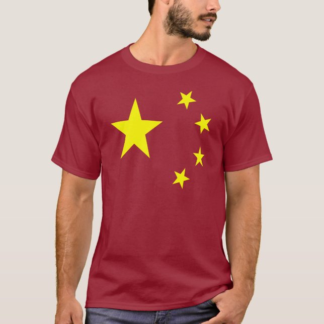 China-Flaggen-Stern T-Shirt (Vorderseite)