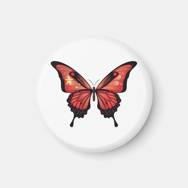 China Frack Schmetterlingsflaggenaufkleber Magnet (Vorne)
