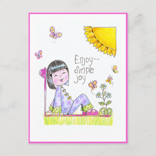 China Girl Postcard Postkarte (Vorderseite)