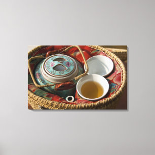 China, Hongkong. Traditionelle chinesische Teekann Leinwanddruck