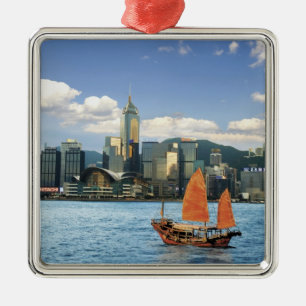 China; Hongkong; Victoria Harbour HafenA Silbernes Ornament