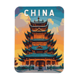 China-Illustration Reise Kunst Vintage Magnet