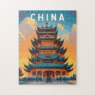 China-Illustration Reise Kunst Vintage Puzzle