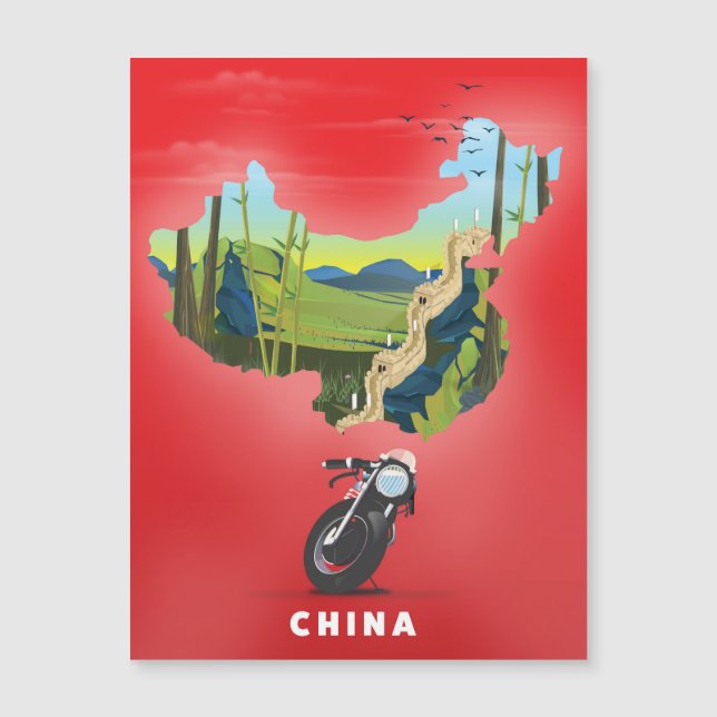 China Illustrierte Karte Reiseplakat (Vorderseite)
