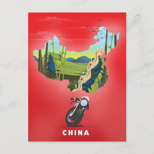 China Illustrierte Karte Reiseplakat (Vorderseite)